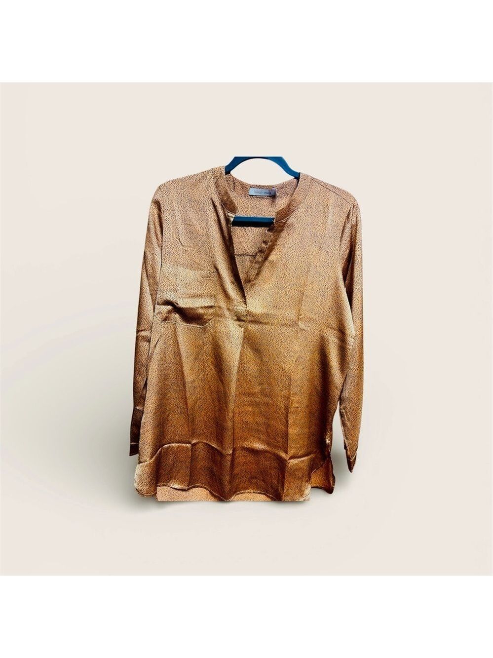 Bishop + Young Spotted Tan/Camel colored Blouse